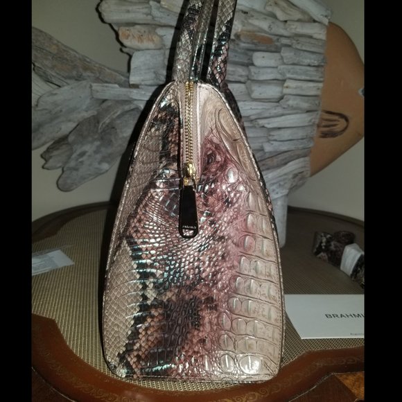 Brahmin Diamondback Caroline Satchel Snake Handbag NEW - Picture 2 of 6